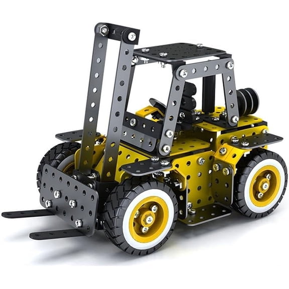 Prociv Stem Building Toys for Kids 8 9 10 11 12+ Year Old, 371 PCS Metal Building Construction Model kit, Engineering Building Blocks DIY Educational Collectible Art Gifts (Forklift)