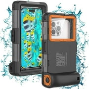 Prociv Universal Underwater Phone Case for Snorkeling, IP68 Professional Diving Waterproof Outdoor Cellphone Case with Lanyard for Most of Samsung Galaxy and iPhone Series Black