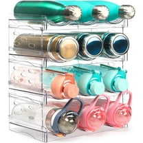 Prociv Water Bottle Organizer for Cabinet, Stackable Water Bottle Holder, Cup Organizer for Kitchen Cabinet, Pantry, Fridge-Plastic Cup Holder Pack of 4