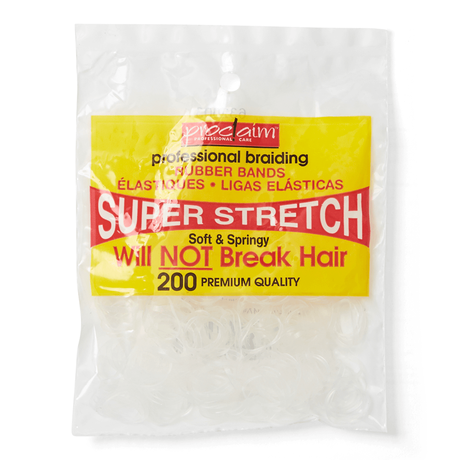 Proclaim Super Stretch Rubber Bands, 200 Count, Clear, Ideal for