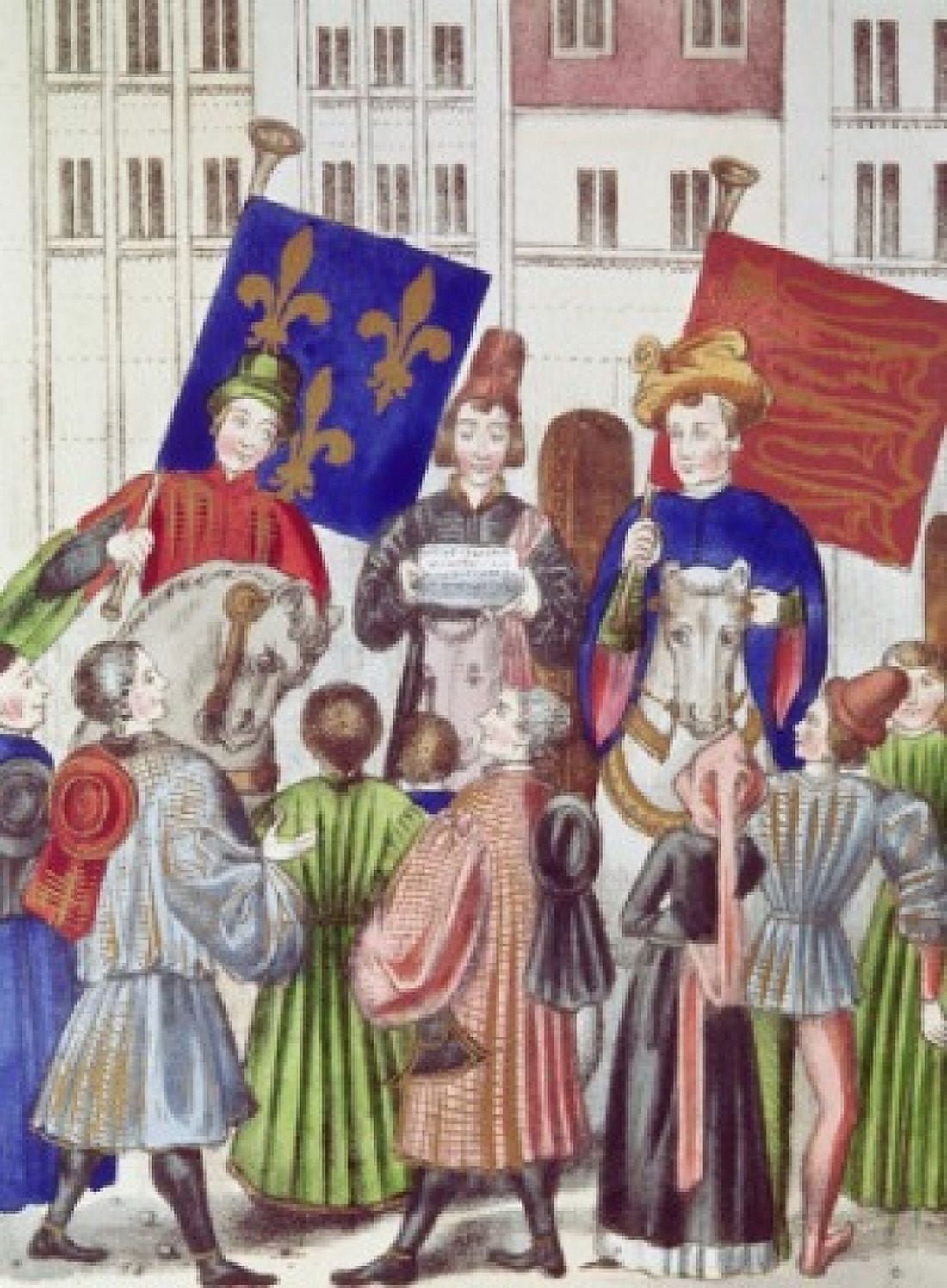 Proclamation Of Truce Renewal France & England Froissart Jean(ca1337-ca1405 French) Manuscript Canvas Art - Jean Froissart (24 x 36)
