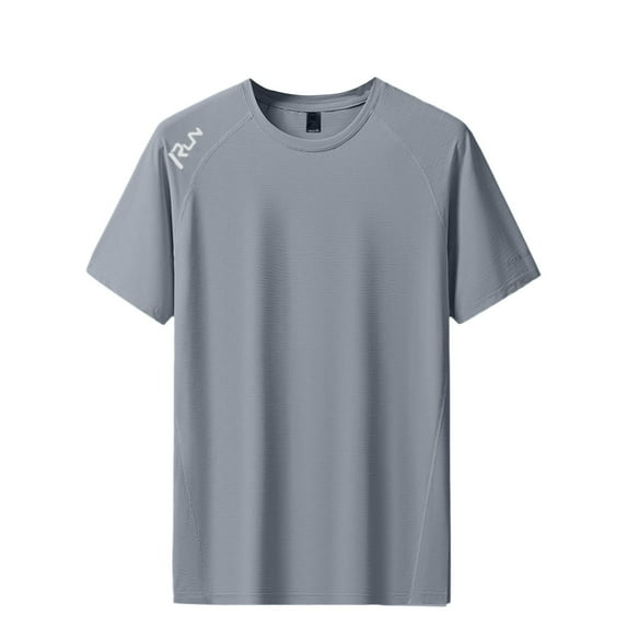 Proclubs T Shirt Men Black Big and Tall Plain Quarter Sleeve Casual Weekend Tshirts Regular Fit Summer Outdoor Basic Muscle Tee,Grey,L