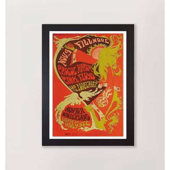Procol Harem Pink Floyd Concert Poster, Psychedelic Rock Music Wall Art Print