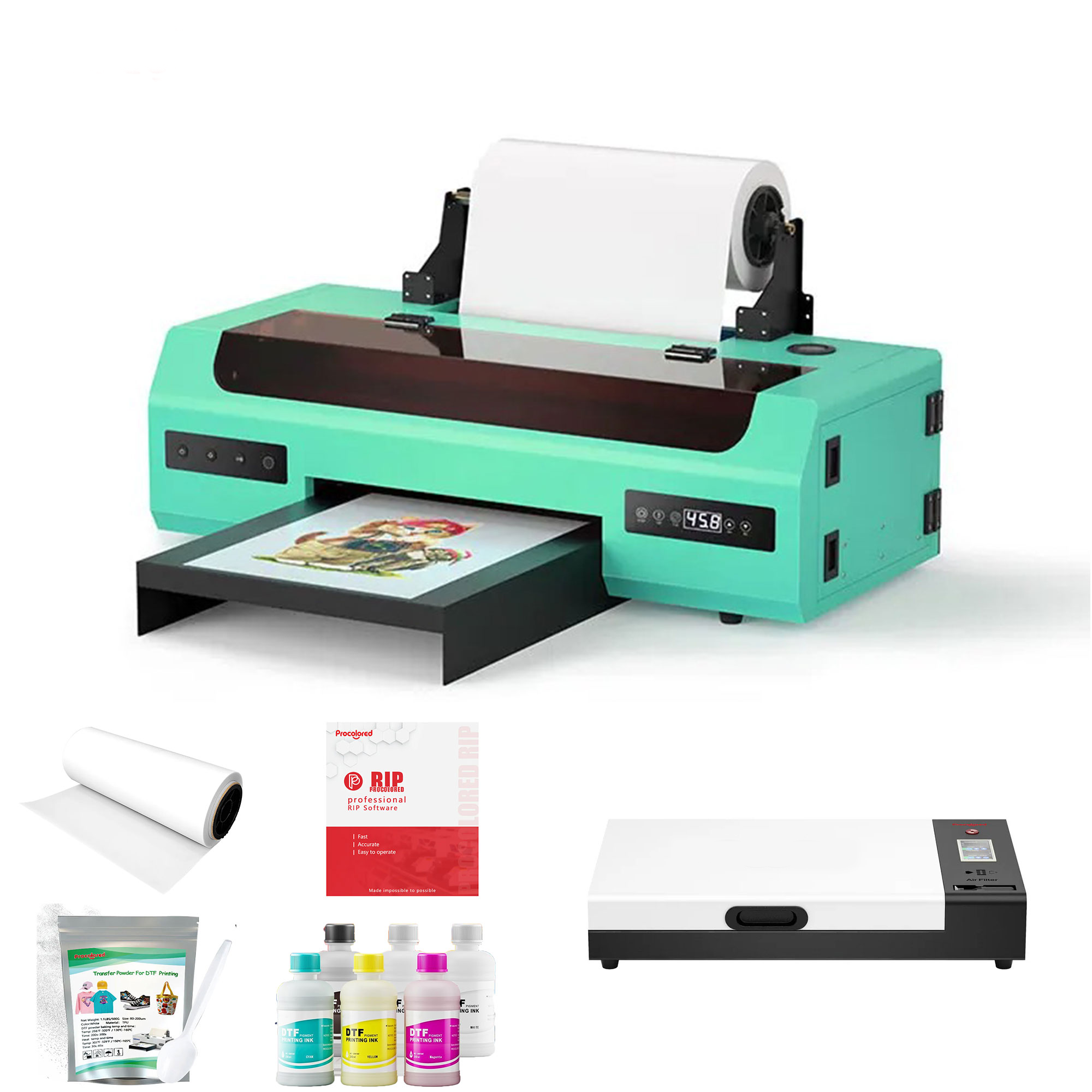Punehod A3 DTF Printer R1390 DTF Apparel Printing Kit with Oven