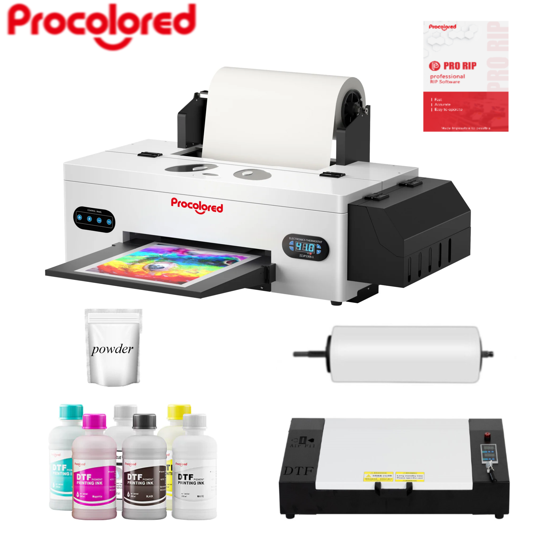 Procolored L1800 DTF Transfer Printer with Roll Feeder Direct to Film T
