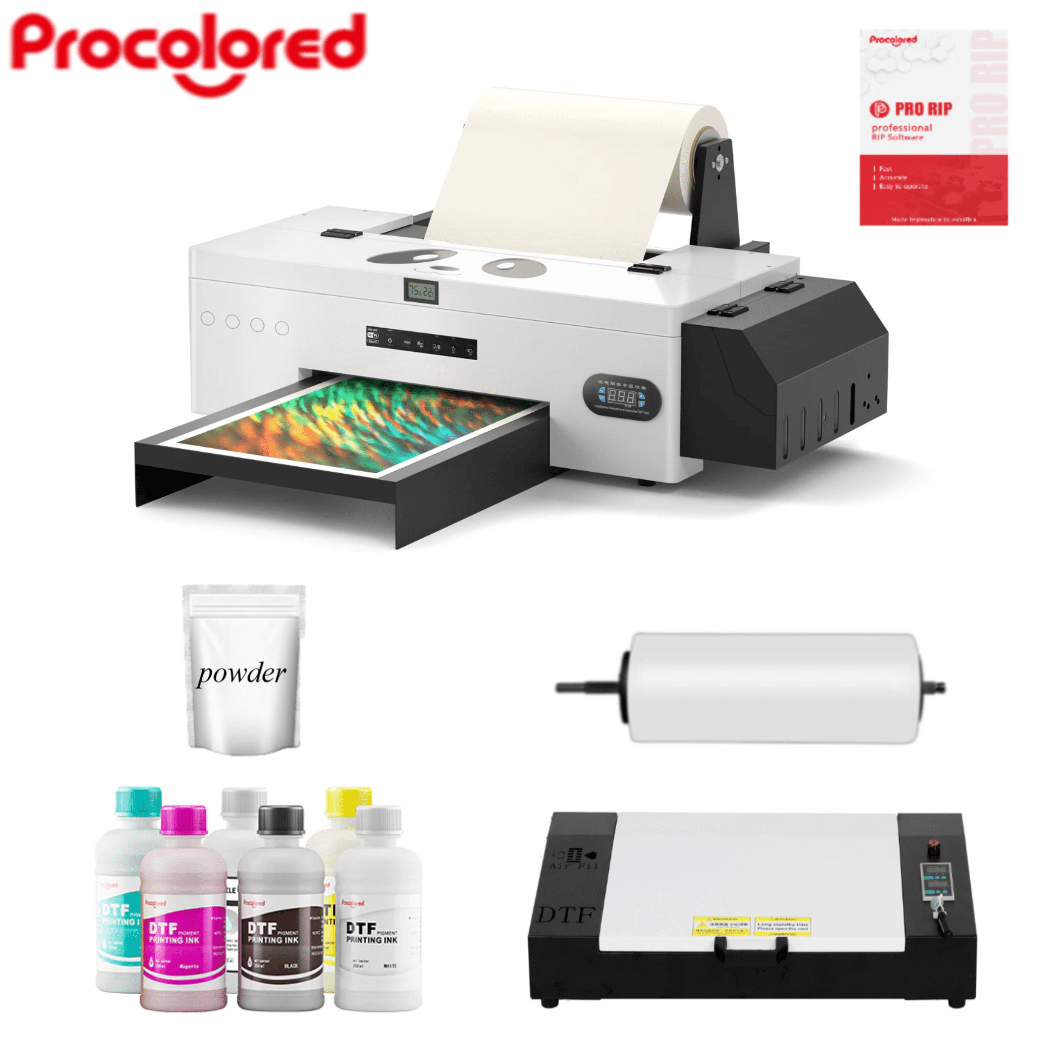 Procolored A3 DTF R2000 Roll Printer Direct to Film Printer Home Business  with Oven