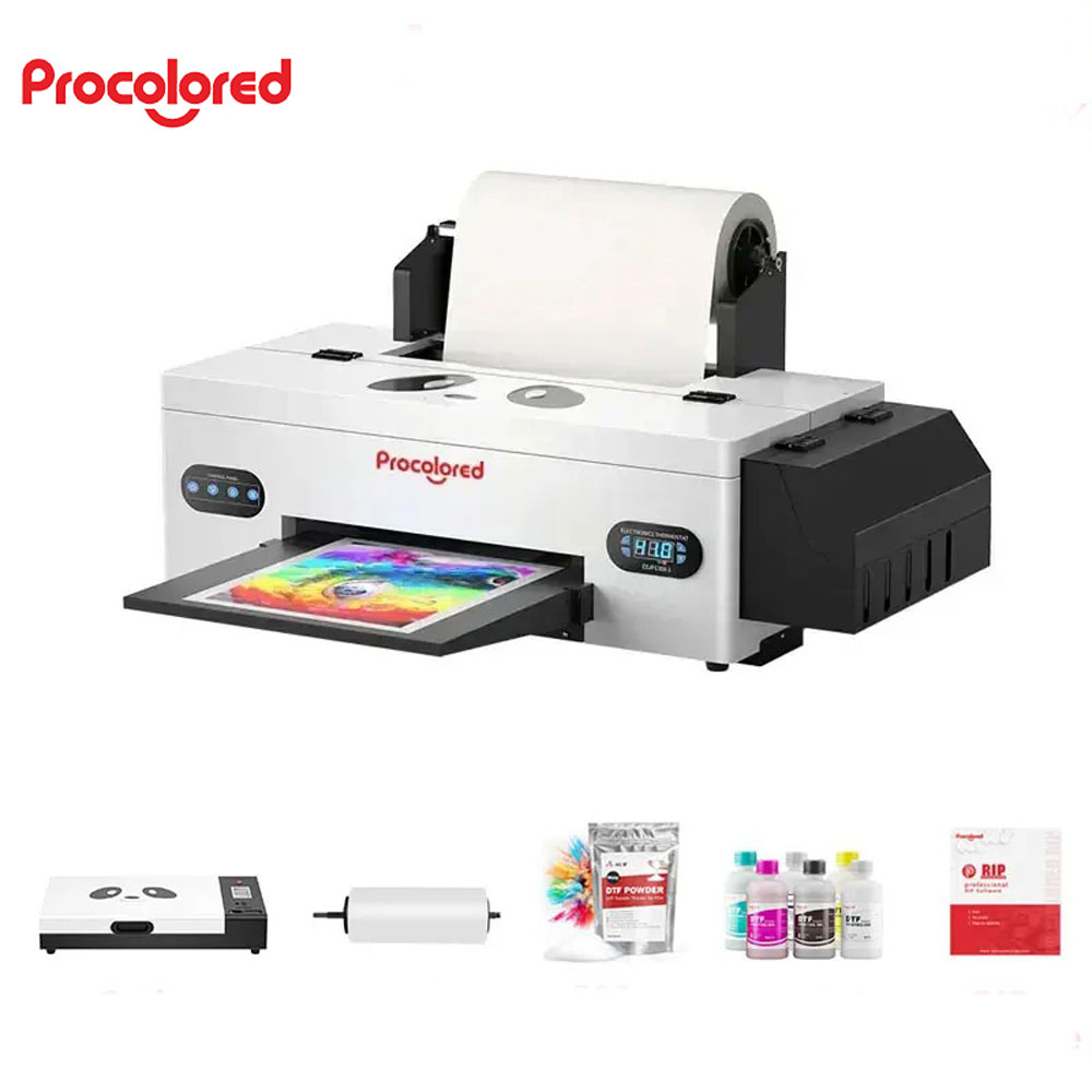 Punehod 13" DTF Printer A3 L1800 DTF Apparel DIY Printing Bundle Kit with Oven US Stock
