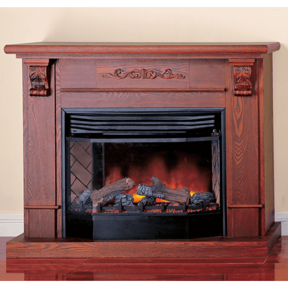 Procom Deluxe Full Size Electric Fireplace with Remote Control Dark Oak Finish Model# SFE33RE-DO