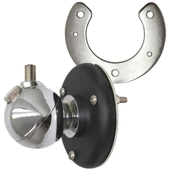 Procomm JBC9853P Heavy Duty Chrome Ball Mount with 0.38 x 24 in. Threads & SO239 Connector