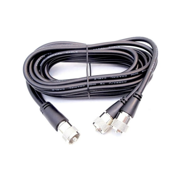Procomm PPP9 9 ft. Rg59A&U 75 Ohm Co-Phase Coaxial Cable with 3 Molded Pl259 Connectors