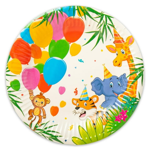 Procos Jungle Party Paper Plates – 8" FSC-Certified Disposable Plates