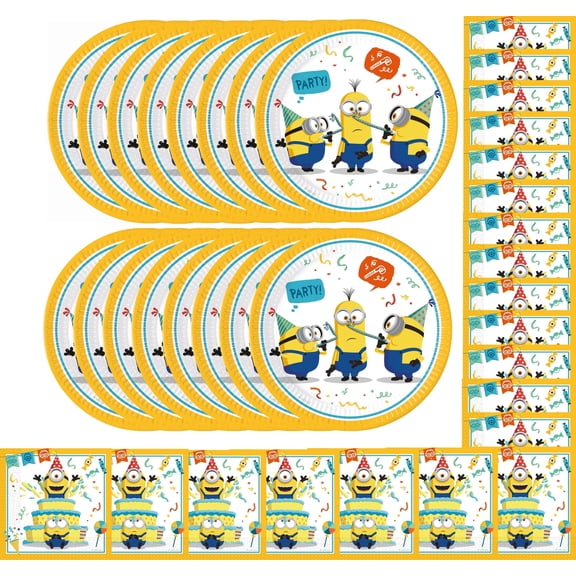 Procos Minions Birthday Party Supplies 16 Plates and 20 Napkins