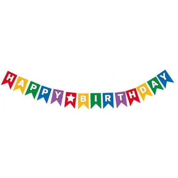 Procos Multicolor Happy Birthday Party Banner – Vibrant Hanging Decoration for Birthday Parties - FSC Certified