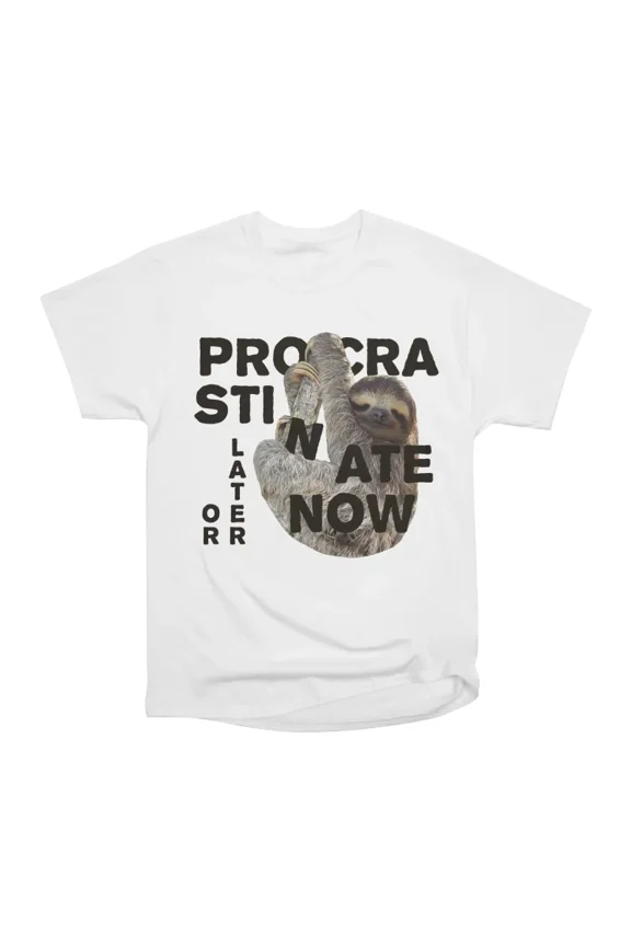 Procrastinate Now T-Shirt Tee Gift For Him Merch For Her Apparel For Friend