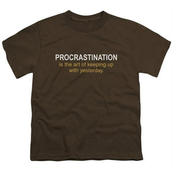 Procrastination-Short Sleeve Youth 18-1 T-Shirt, Coffee - Medium