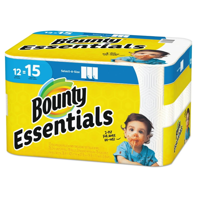Essentials Select-A-Size Kitchen Roll Paper Towels, 2-Ply, 78 Sheets/Roll, 12 Rolls/Carton Essentials Select-A-Size Kitchen Roll Paper Towels, 2-Ply, 78 Sheets/Roll, 12 Rolls/Carton