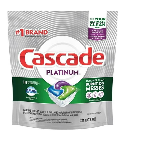 Cascade Platinum Action Pacs Dishwasher Detergent, Each