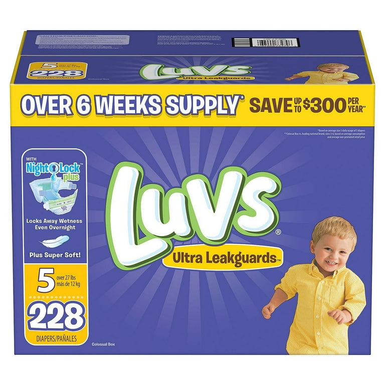 Luvs Ultra Leakguards BIG PACK Diapers, Size 5 - 228 Count