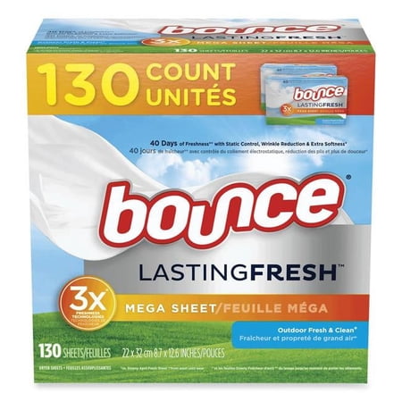 Procter & Gamble PGC05151 Fabric Softener Sheets - Outdoor Fresh & Clean - 130 Sheets per Box - 3 Box per Case