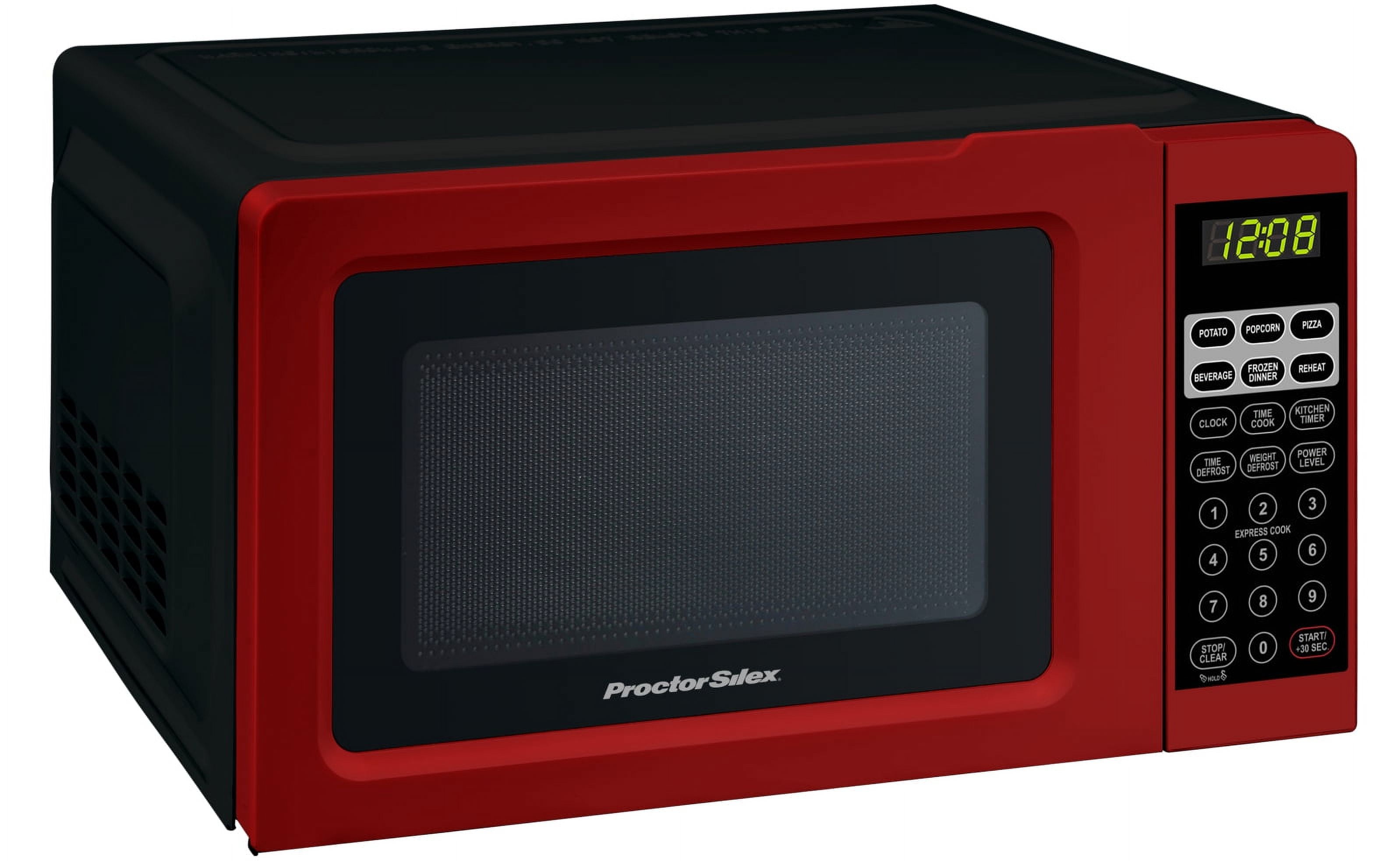 Proctor Silex 0.7 Cu ft Red Digital Microwave Oven - Walmart.com