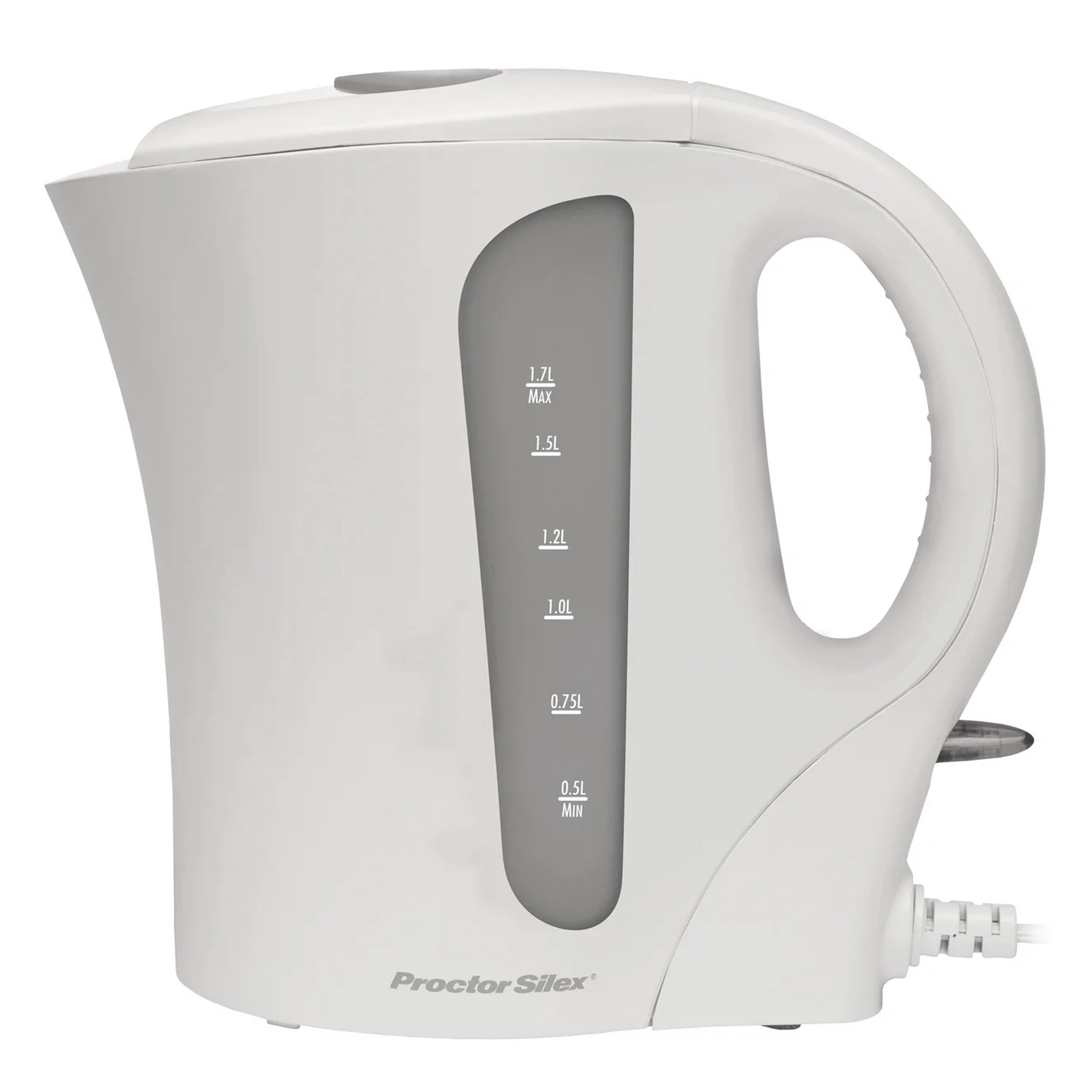 Proctor Silex 1.7 Liter Plastic Durable Electric Kettle in White