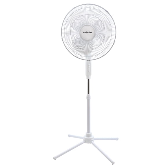 Proctor Silex 16 Inch 50w Oscillating Standing Fan in White