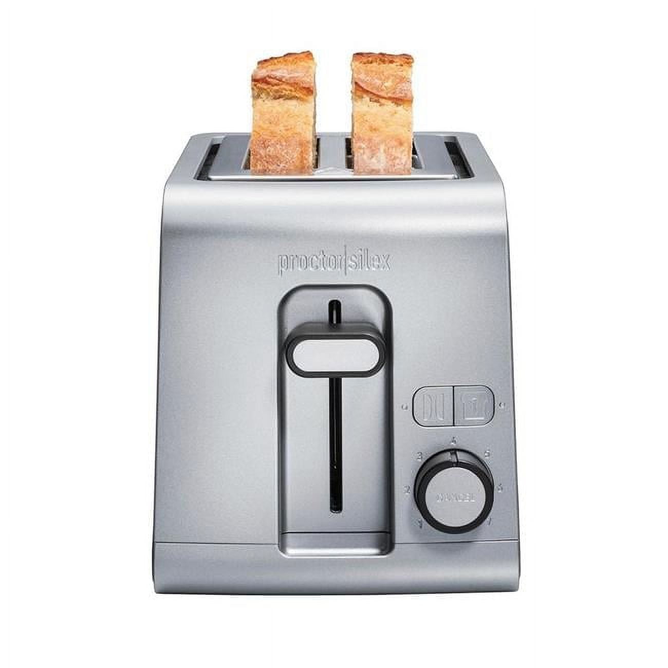 Proctor Silex 2 Slice Toaster, Black & Stainless Steel