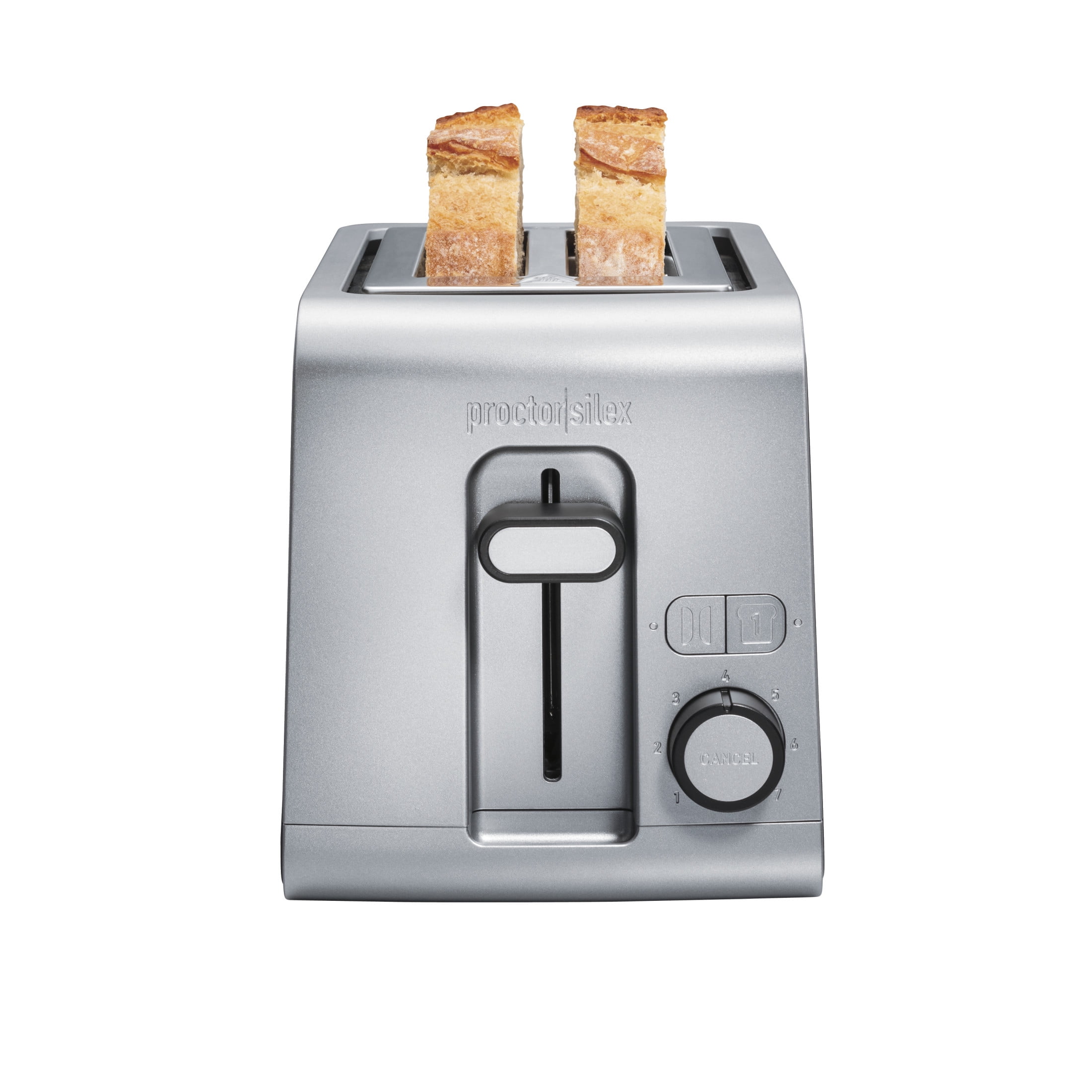 Proctor Silex 2-Slice Toaster with Sure-Toast Technology, Shade Selector, & Crumb Tray, Silver