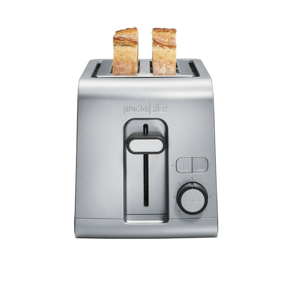 Proctor Silex 2-Slice Toaster with Sure-Toast Technology, Shade Selector, & Crumb Tray, Silver