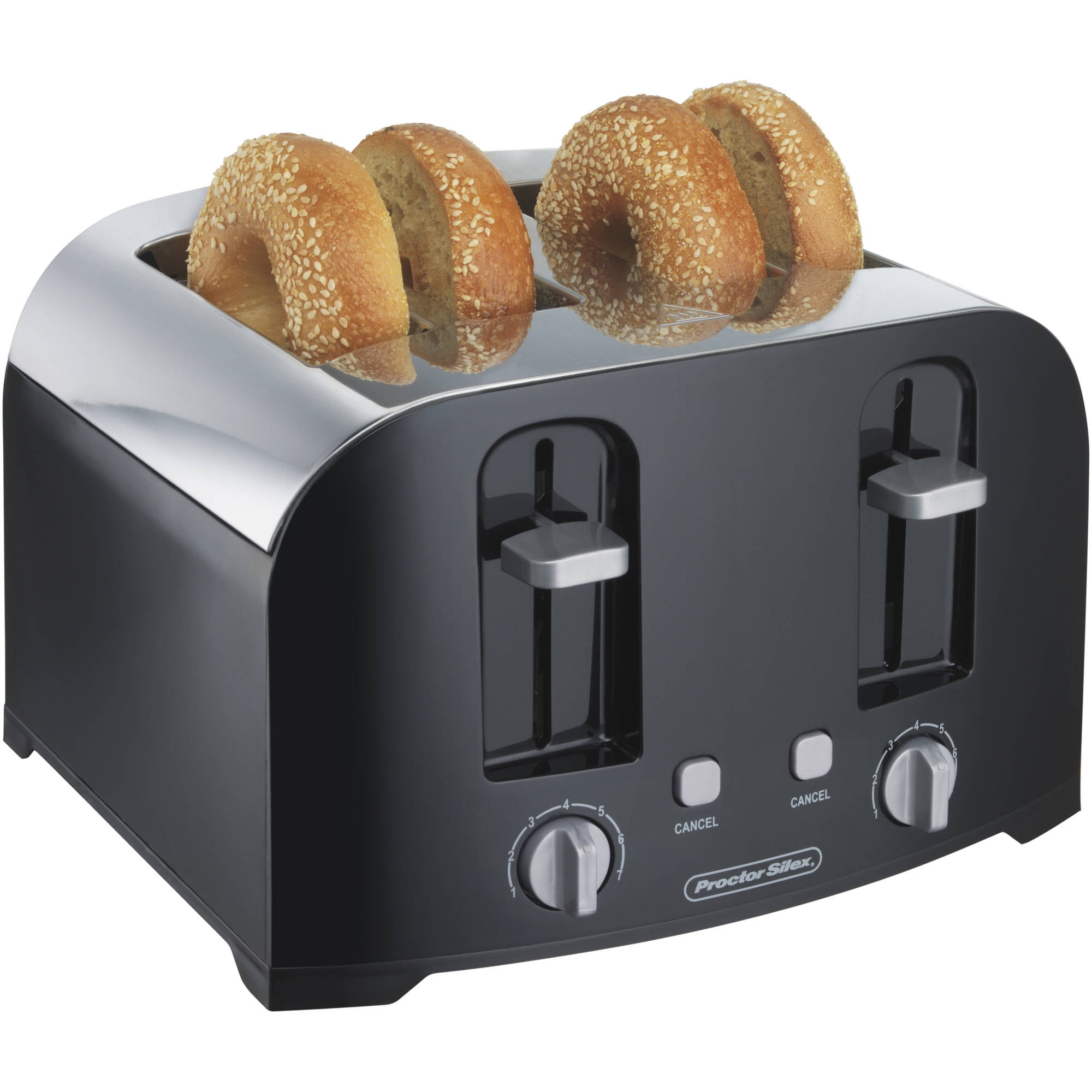 Proctor Silex 4 Slice Toaster With Auto Shutoff, Black, Model 24622