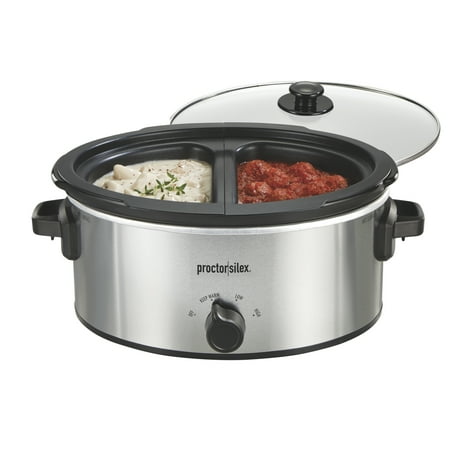 Proctor Silex 6 Quart Double-Dish Slow Cooker - SILVER