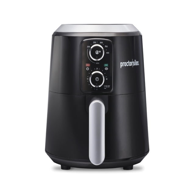 Proctor Silex 3.7 Quart Air Fryer with Timer and Nonstick Basket, Black