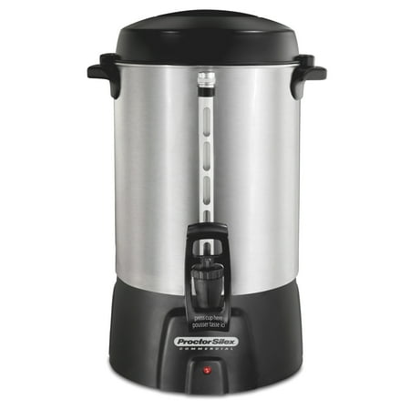 Proctor Silex Commercial 60 Cup Coffee Urn and Hot Beverage Dispenser for Small to Large Groups, Stainless Steel