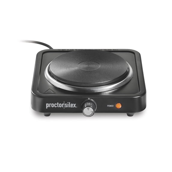 Proctor Silex Countertop Single Electric Burner with Adjustable Temperature, Portable, Black