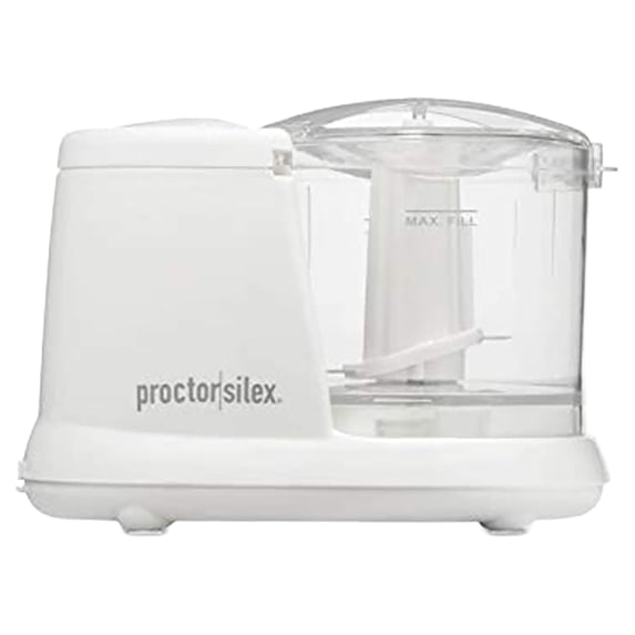 Proctor Silex Durable Mini Food Processor & Vegetable Chopper to Chop, Puree & Emulsify, 1.5 Cup, White