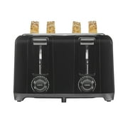 Proctor Silex 4-Slice Toaster with Extra-Wide Slots, Toast Boost, and Removable Crumb Tray, Black