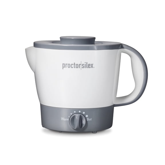 Proctor Silex Electric Hot Pot, 32 oz Capacity, Adjustable Heat from Warm to Boil, Nonstick Interior, White