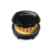 Proctor Silex Mini Waffle Maker with Nonstick Grids, Makes 4 in. Round Waffles, Black