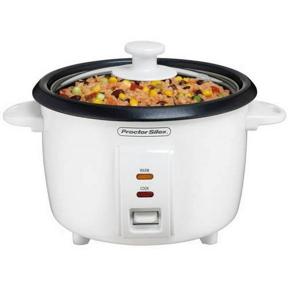 Proctor Silex Rice Cooker & Food Steamer, 8 Cups Cooked (4 Cups Uncooked), White