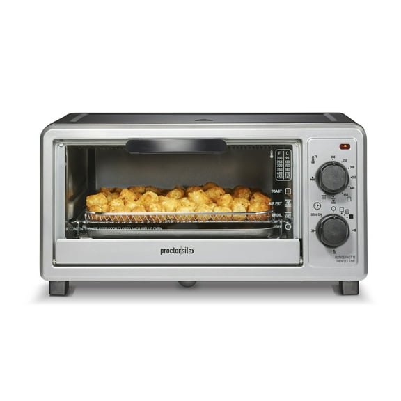 Proctor Silex Simply-Crisp Countertop Air Fryer Toaster Oven Combo with 4 Functions Including Convection, Silver