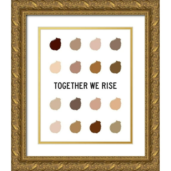 Proctor, Tenisha 26x32 Gold Ornate Wood Framed with Double Matting Museum Art Print Titled - Together We Rise