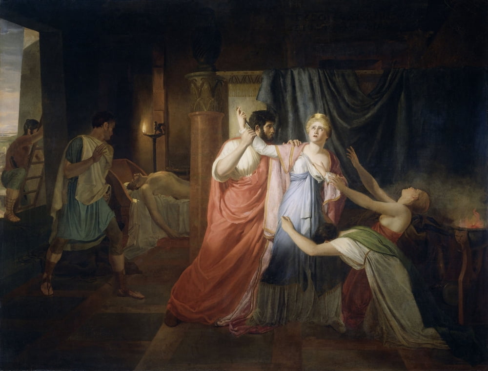 Proculeius Preventing Cleopatra From Stabbing Herself Canvas Art -  (36 x 24)