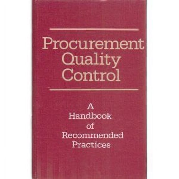 Pre-Owned Procurement Quality Control 9780873890038 Used