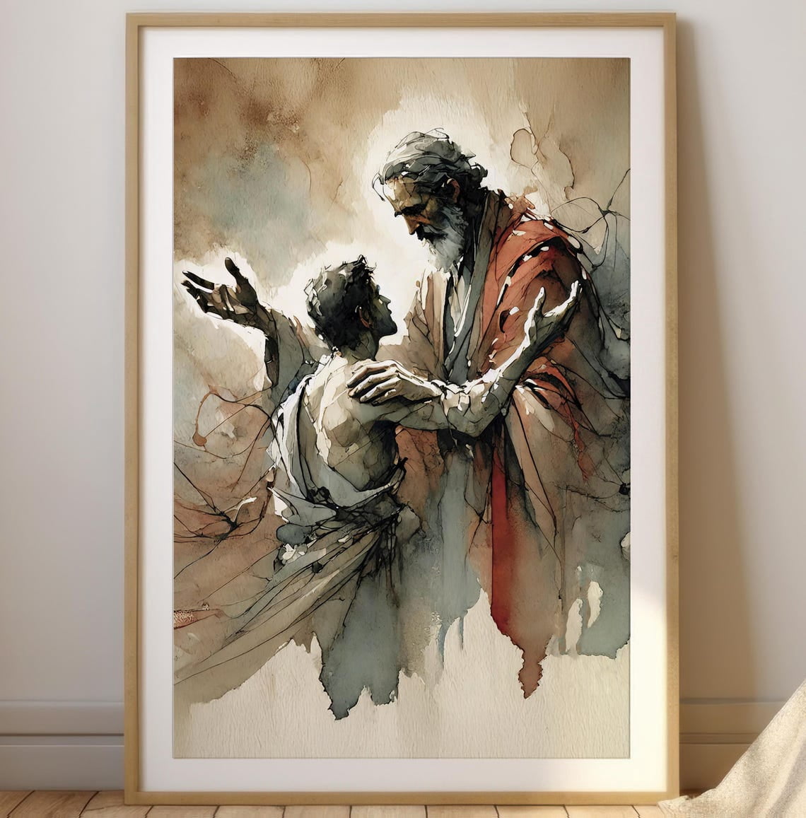 Sign Language For Return Prodigal Son Wall Art Print, Modern Christian Of Mercy And Return ...