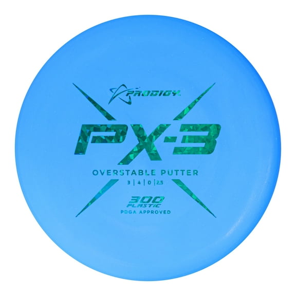 Prodigy Disc 300 PX-3 | Stable Disc Golf Putter & Approach Disc | Grippy 300 Plastic | Great for Driving & Approach Shots | Beaded for Added Stability | Colors May Vary (150-159g)
