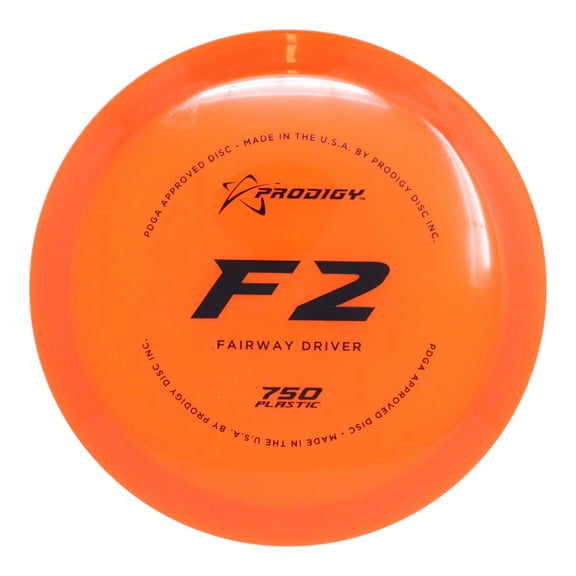 Prodigy Disc 750 F2 | Overstable Disc Golf Fairway Driver | Consistent Stable Flight | Extremely Durable 750 Plastic | Comparable to Innova Eagle | Colors May Vary (170-176g)