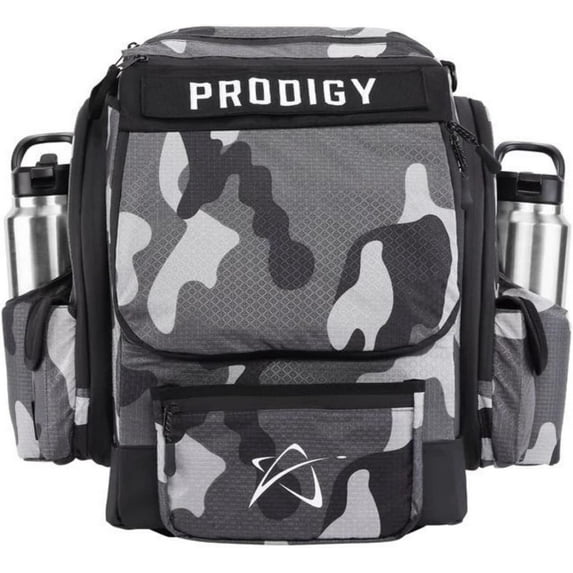 Prodigy Disc BP-1 V3 Disc Golf Backpack | Frisbee Golf Bag with 30+ Disc Capacity | Pro Quality Disc Golf Bag Backpack | Tear and Water Resistant | Tons of Storage | Large Disc Golf Bag (Gray Camo)