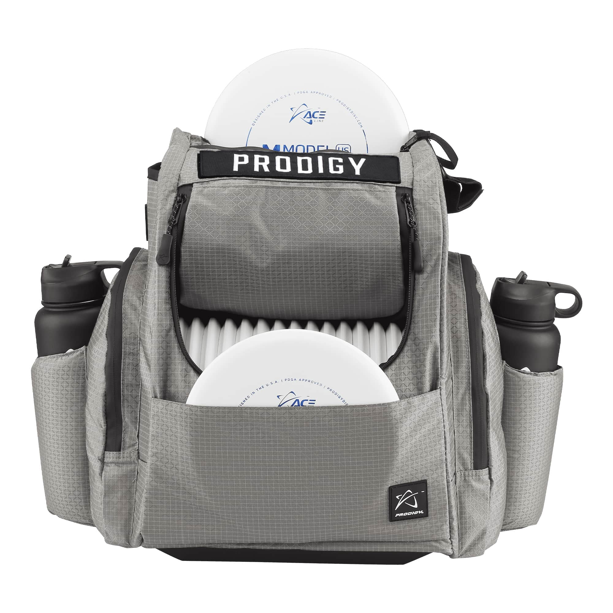 Prodigy Disc BP-2 V3 Disc Golf Backpack | Frisbee Golf Bag with 26+ Disc Capacity Plus Extra Storage | Pro Quality Disc Golf Bag Backpack | Tear and Water Resistant | Large Disc Golf Bag (Gray)