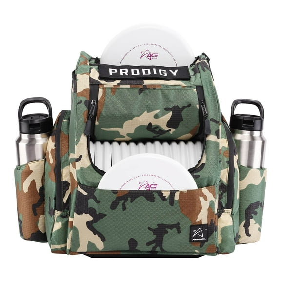 Prodigy Disc BP-2 V3 Disc Golf Backpack | Frisbee Golf Bag with 26+ Disc Capacity Plus Extra Storage | Pro Quality Disc Golf Bag Backpack | Tear and Water Resistant | Large Disc Golf Bag (Green Camo)