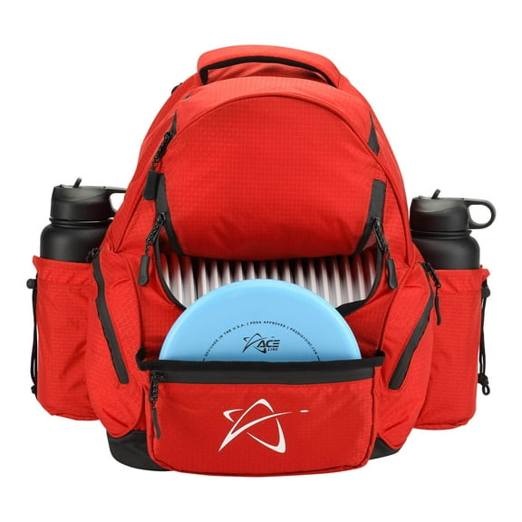 Prodigy Disc BP-3 V3 Disc Golf Backpack | Frisbee Golf Bag with 30+ Disc Capacity | Disc Golf Bag Backpack - Great for Beginners | Tear and Water Resistant | Large Disc Golf Bag (Red)